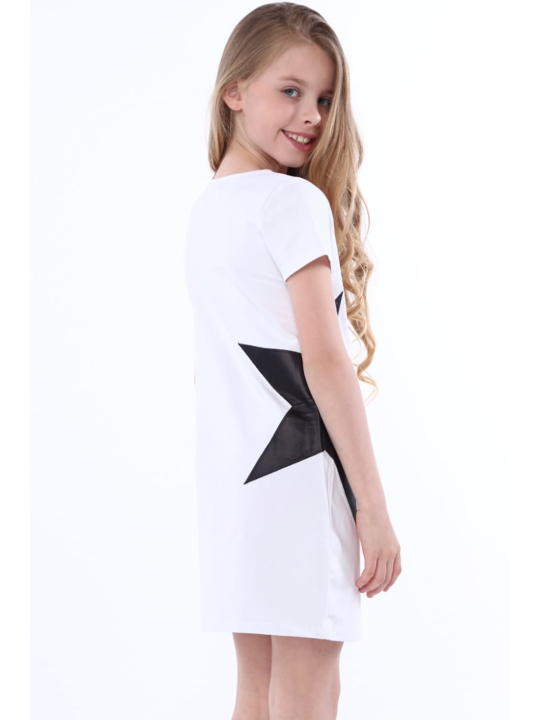 Dress with a star, white NDZ8245 - Online store - Boutique